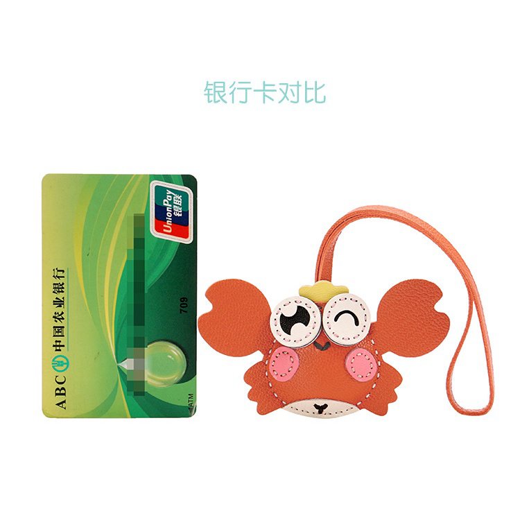 Móc Chìa Khóa Cặp Đôi Bằng Da Dê Thật Mặt Hình Cua Mini Dễ Thương Phong Cách Hàn Quốc Làm Quà Tặ