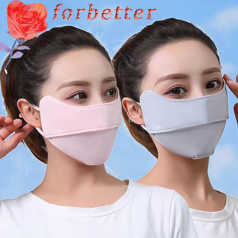 Khẩu Trang Chống Nắng Bằng Lụa Lạnh Màu Trơn Bảo Vệ Mắt Khỏi Tia UV Thời Trang Dùng Khi Đi Xe Đạp /