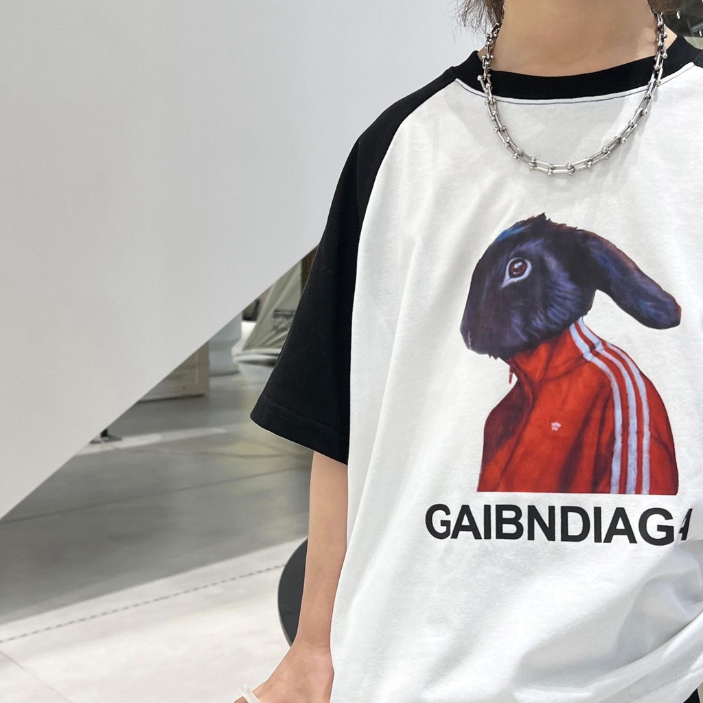 Áo thun bé trai raglan hình thỏ AB690 sz 90-140, áo phông hoạ tiết cho bé thời trang hè 2023