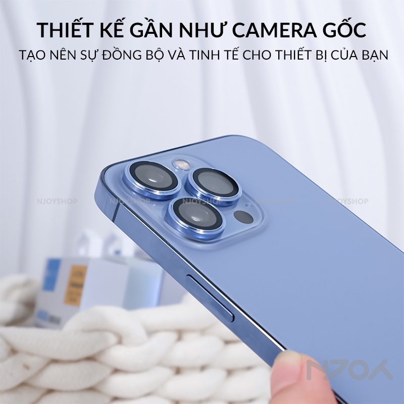 Bộ Vòng Cường Lực Bảo Vệ Camera Chống Trầy Xước Cho Điện Thoại iPhone 11 12 13 14 15 Pro Max Kuzoom Len Njoyshop