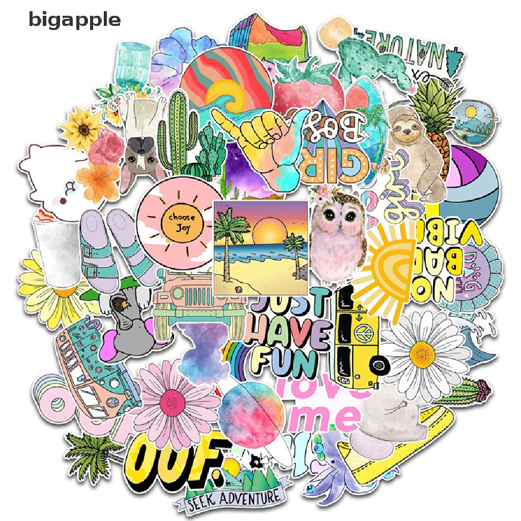 Set 50 Sticker Vsco Dán Trang Trí Điện Thoại Chống Thấm Nước