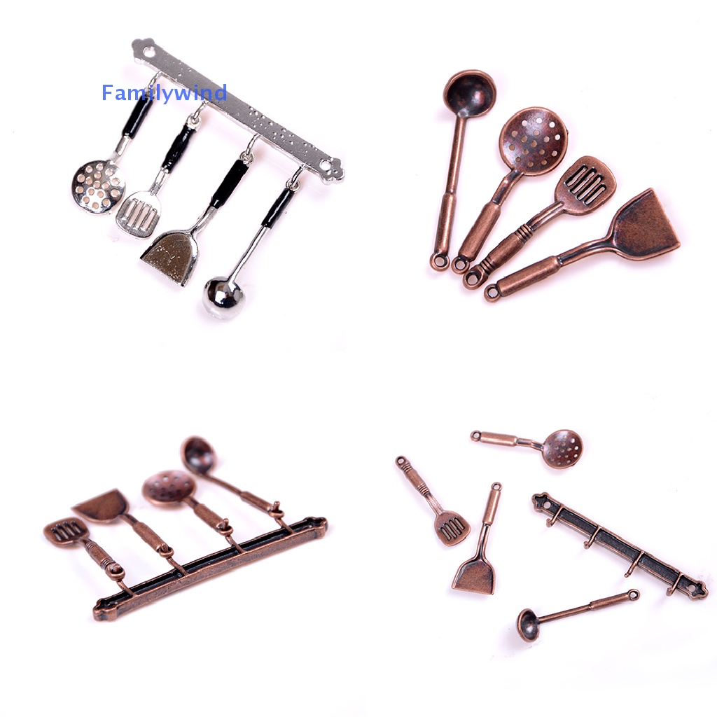 Set 5 Dụng Cụ Nấu Ăn Bằng Kim Loại Dùng Để Trang Trí Nhà Búp Bê 1: 12