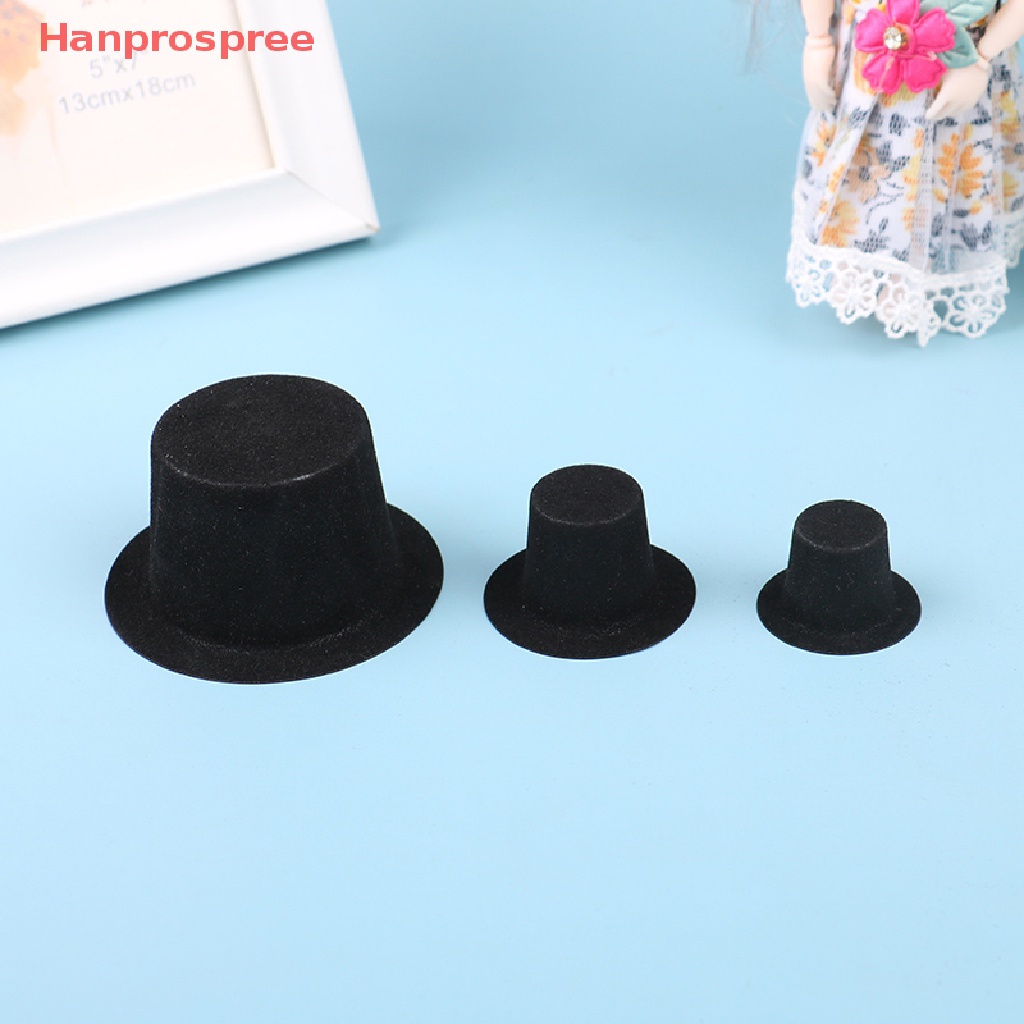 Set 10 Mũ Đen Trang Trí Nhà Búp Bê Tỉ Lệ 1: 12