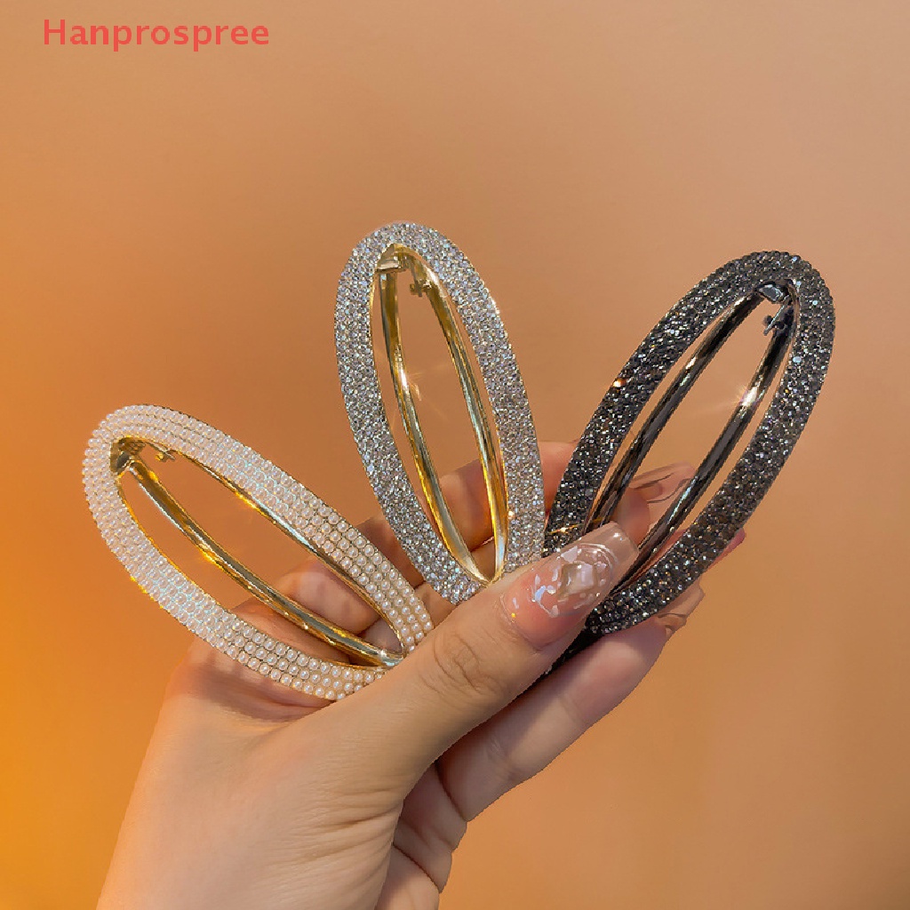 Kẹp Tóc Mỏ Vịt Đính Đá Ngọc Trai Giả Bằng Kim Loại Thời Trang Thanh Lịch Dành Cho Nữ