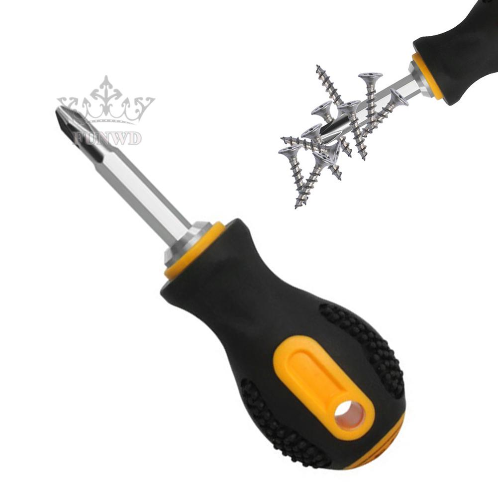 【FUNWD】2 In 1 Small Screwdriver Slotted Cross Screwdriver Hand Tool Repair Tools