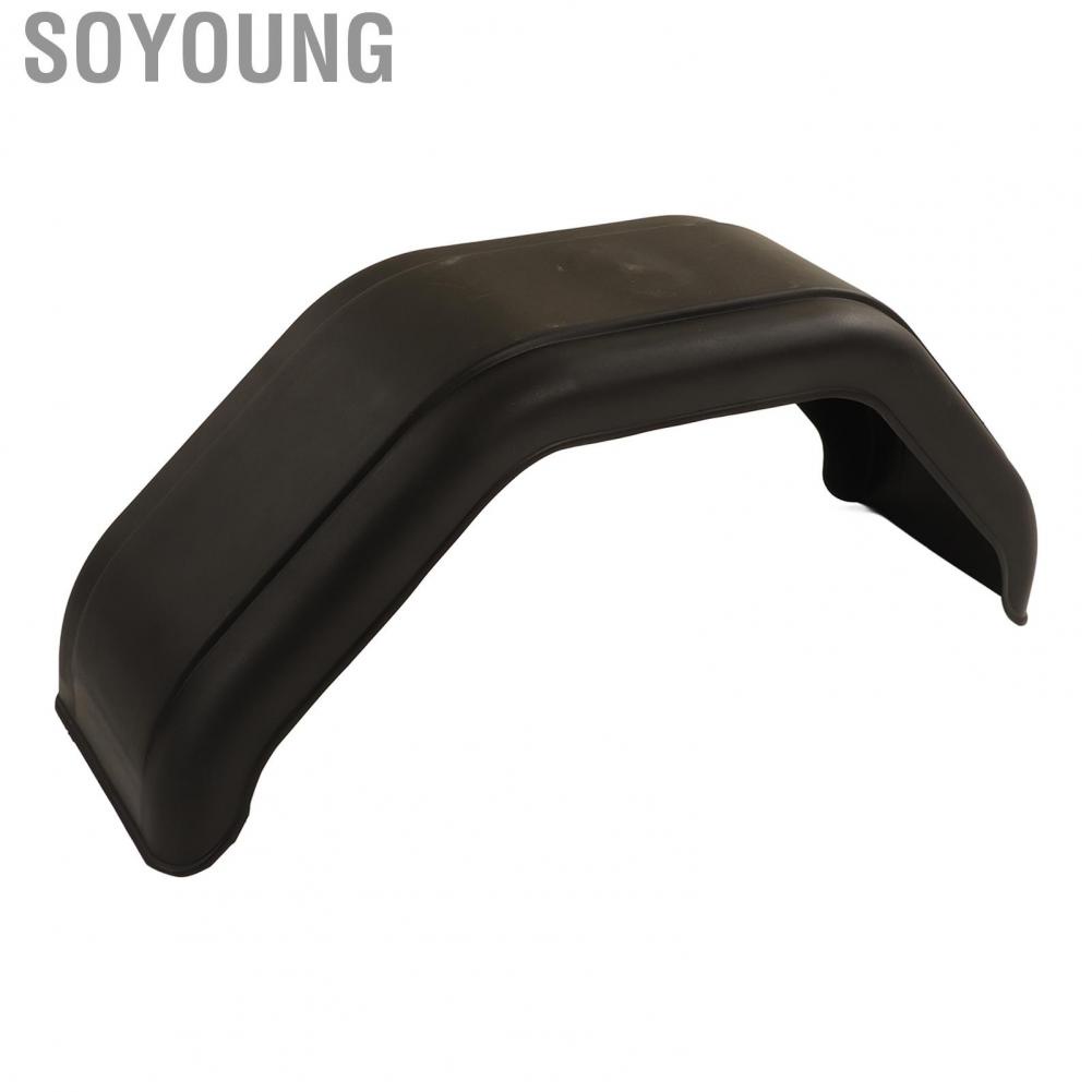 Soyoung Trailer Fenders Injection Molded Shockproof Scratch Resistant for Single Axle Trailers 14in 15in Diameter Wheels Mudguard