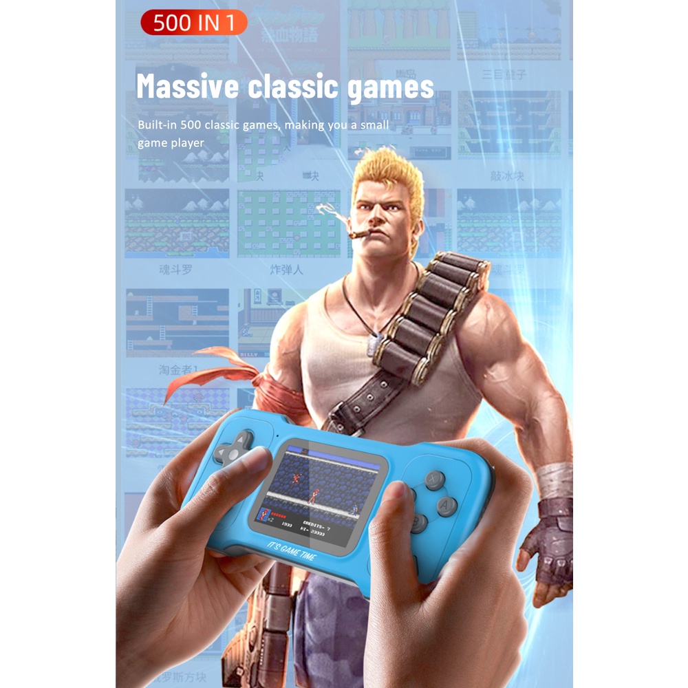 Máy Chơi Game Cầm Tay Mới A15 Máy Chơi Game Tetris Retro Mini Đôi 500 One Cho Trẻ Em Techer