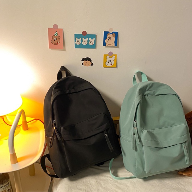 Ba Lô Màu Trơn Đơn Giản Thời Trang Hàn Quốc Cho Nữ