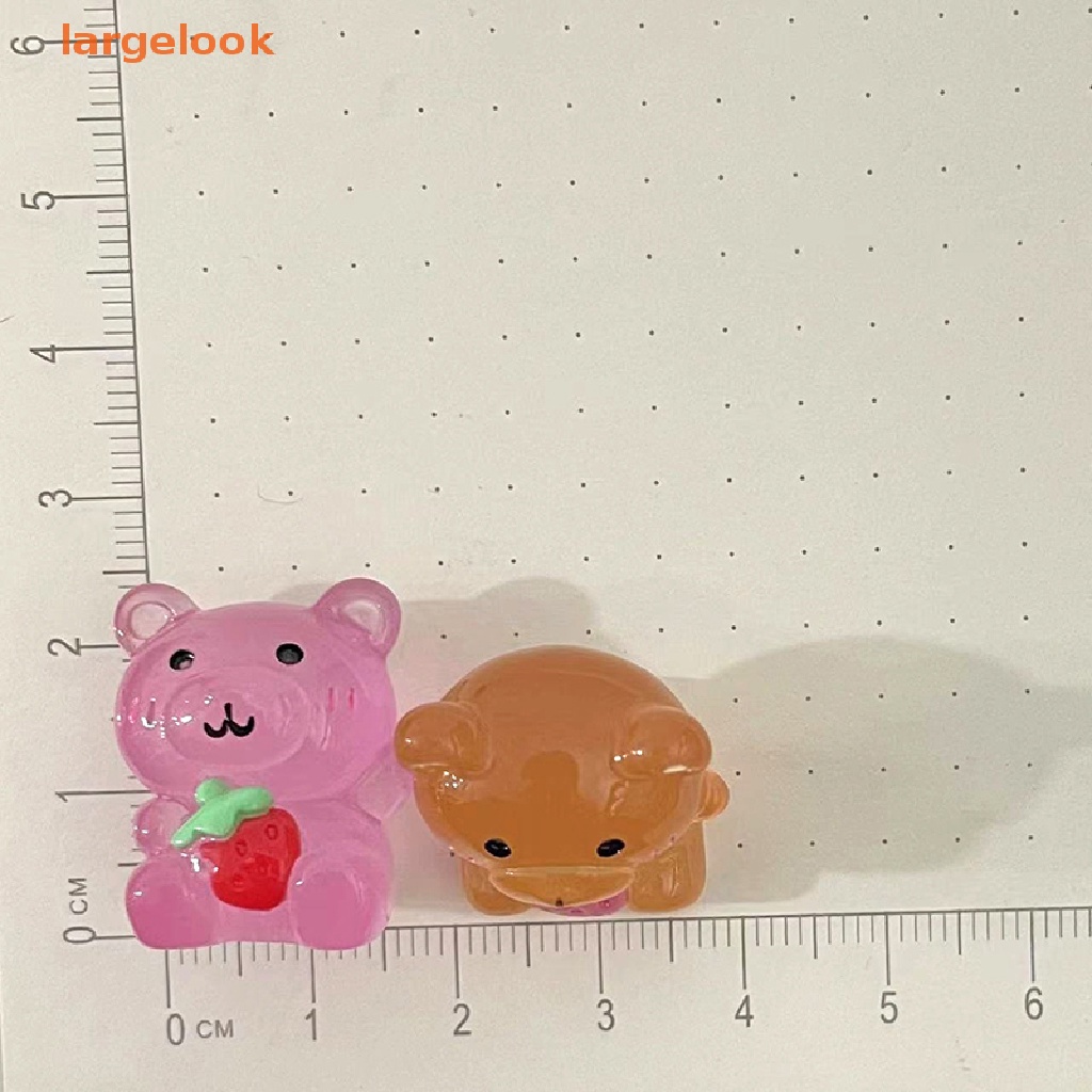 Set 2 Búp Bê Gấu Dâu Tây Hoạt Hình Có Hương Thơm Phát Sáng Trang Trí Tiểu Cảnh / Nhà Búp