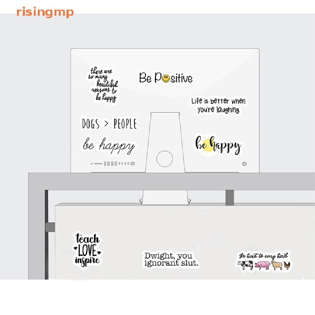 Set 50 Sticker Dán Laptop / Máy Tính In Câu Trích Dẫn Tiếng Anh