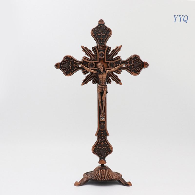 Tượng Chúa Jesus Thánh Giá Bằng Kim Loại Phong Cách Vintage Trang Trí Phòng Khách / Phòng Ngủ / Xe Hơi