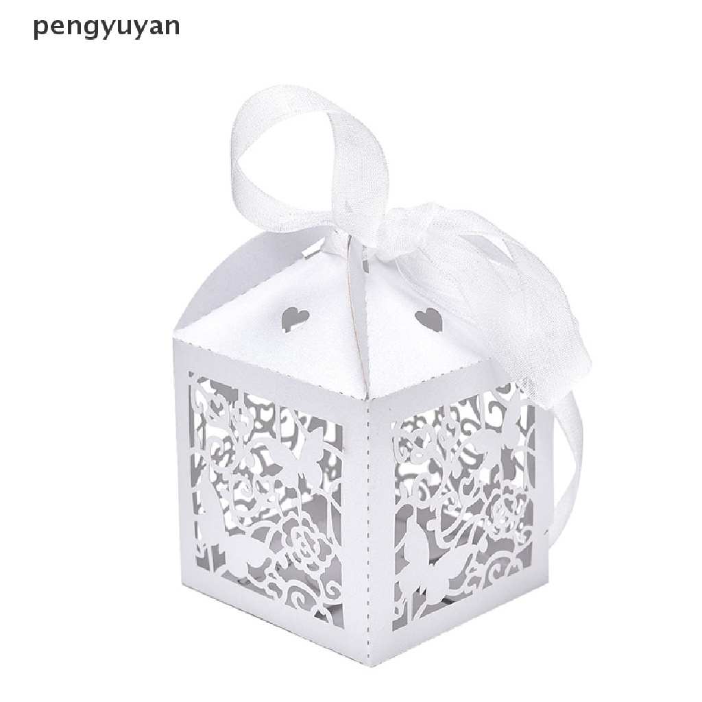 [pengyuyan] 10 / 50 / 100 Hộp Quà Giấy Hình Bướm Có Ruy Băng