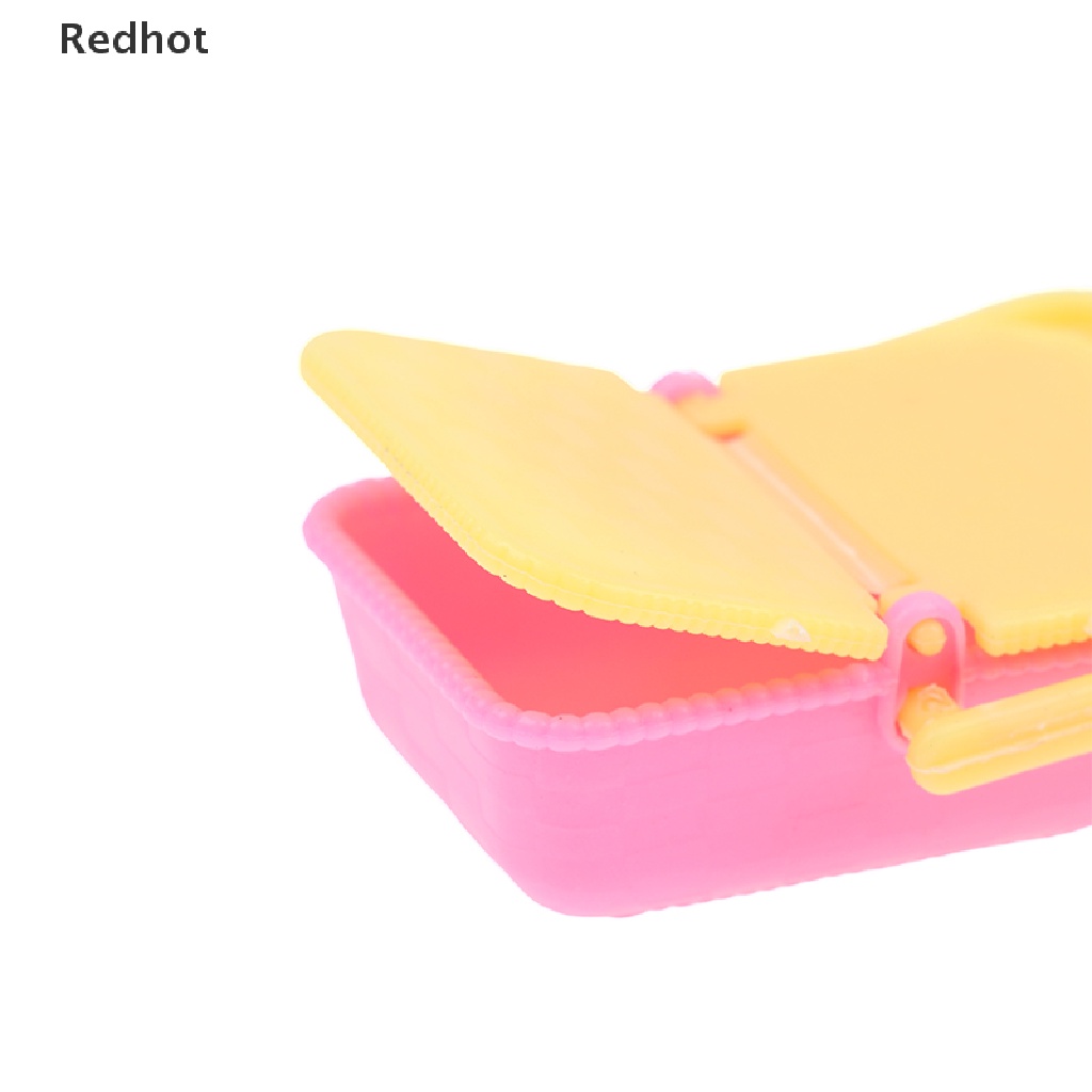 Bộ 2 Giỏ Mua Sắm Mini Bằng Nhựa 1: 12 Màu Sắc Ngẫu Nhiên Trang Trí Nhà Búp Bê