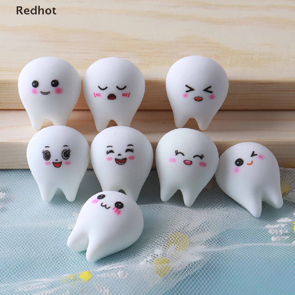&lt; Redhot &gt; Bộ 5 Răng Nhựa Phát Sáng Trong Bóng Tối Mini Trang Trí Tiểu Cảnh