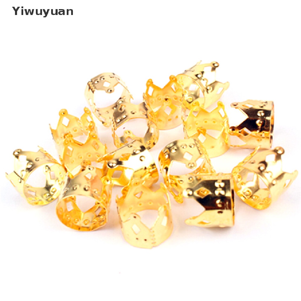 < Yiwuyuan > Set 20 Kẹp Tết Tóc Dreadlock Màu Vàng / Bạc Có Thể Điều Chỉnh Kích Thước