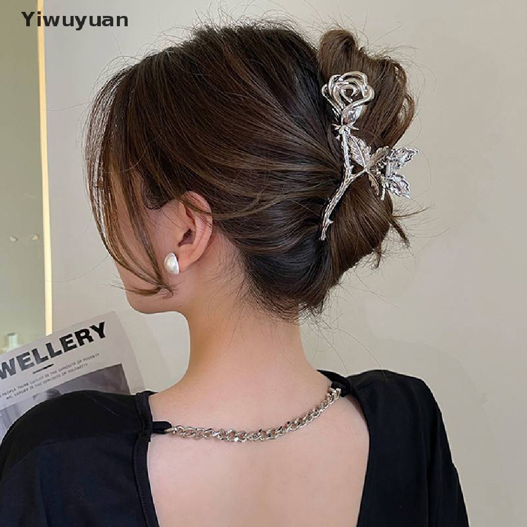 < Yiwuyuan > Kẹp Tóc Hình Hoa Hồng Bằng Kim Loại Phong Cách Cá Tính Cổ Điển Phụ Kiện Đám Cưới Du Lịch Đang Giảm Giá
