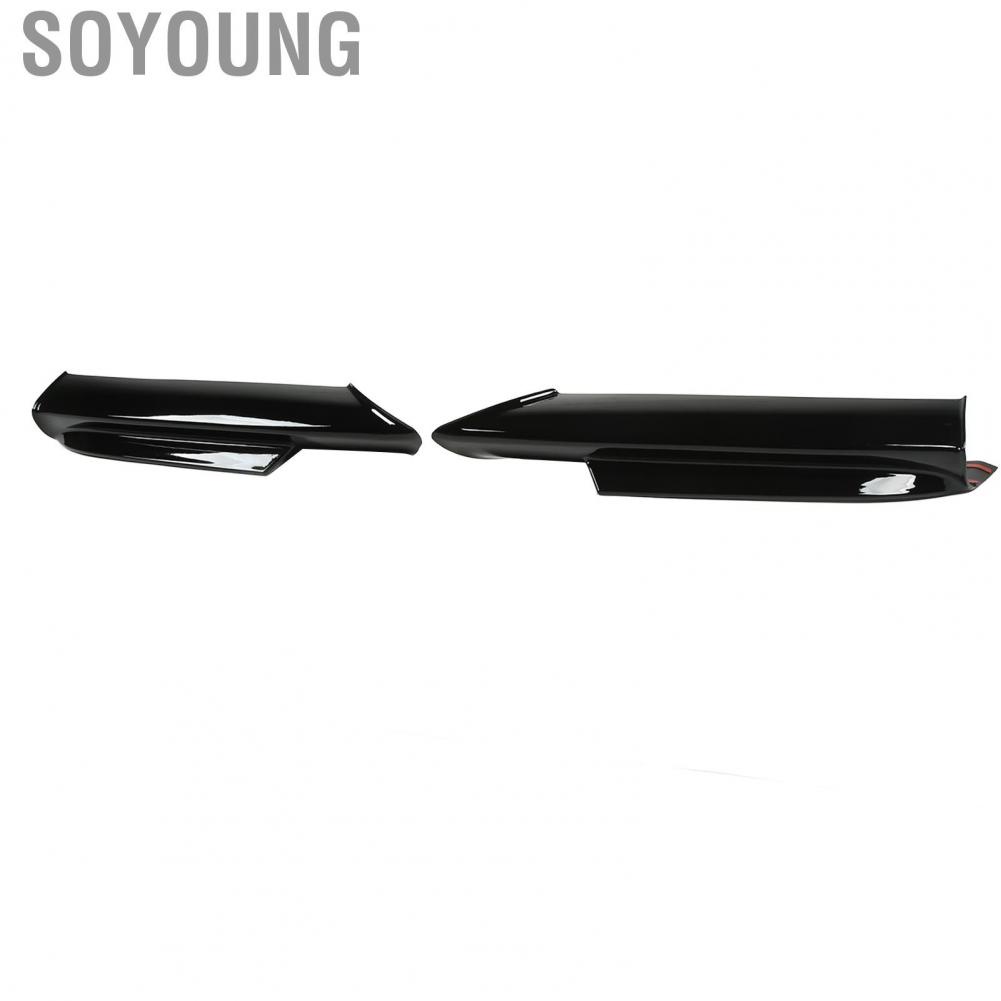 Soyoung Front Bumper Lip Splitter  Spoiler Rounded Edges Bright Black High Temperature Resistant for Vehicle