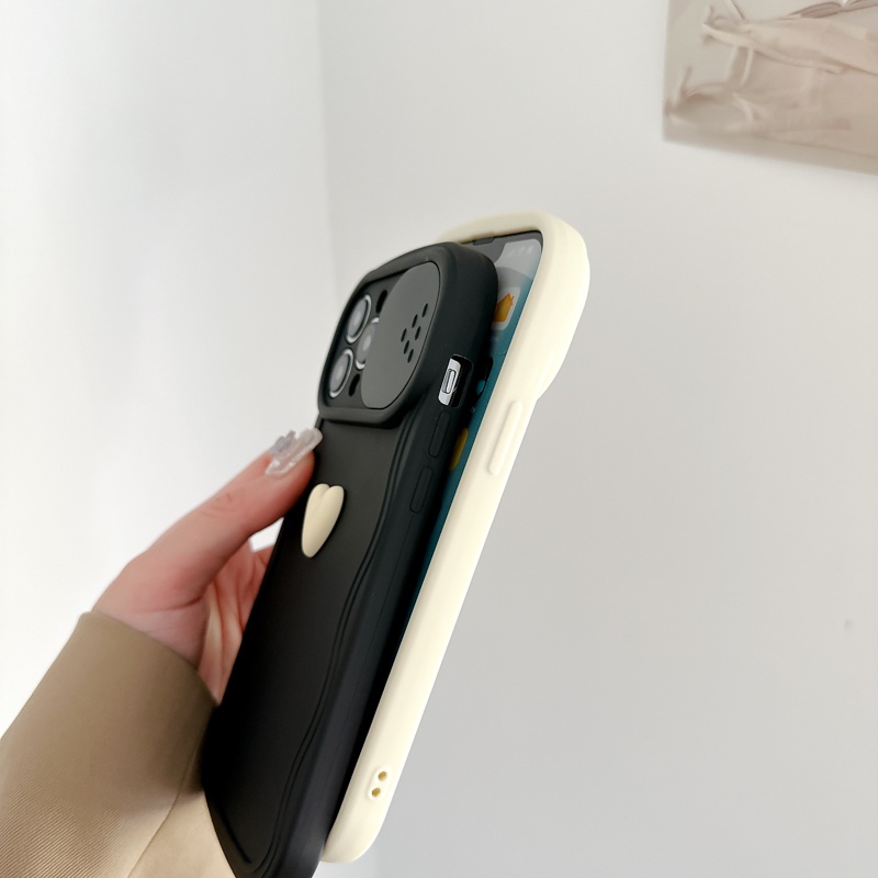 Ốp Điện Thoại TPU Dẻo Màu Be Hình Trái Tim 3D Đơn Giản Cho iPhone 14 13 12 Pro Max Plus 11