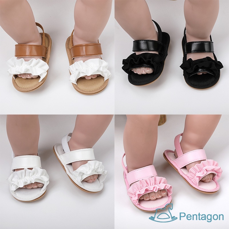 Xăng đan Đế Mềm Chống Trượt Đính Nơ Thời Trang Mùa Hè Cho Bé Gái