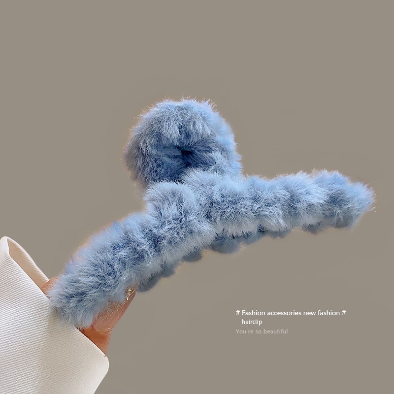 Kẹp Tóc Cá Mập Phối Lông Thời Trang Cho Nữ
