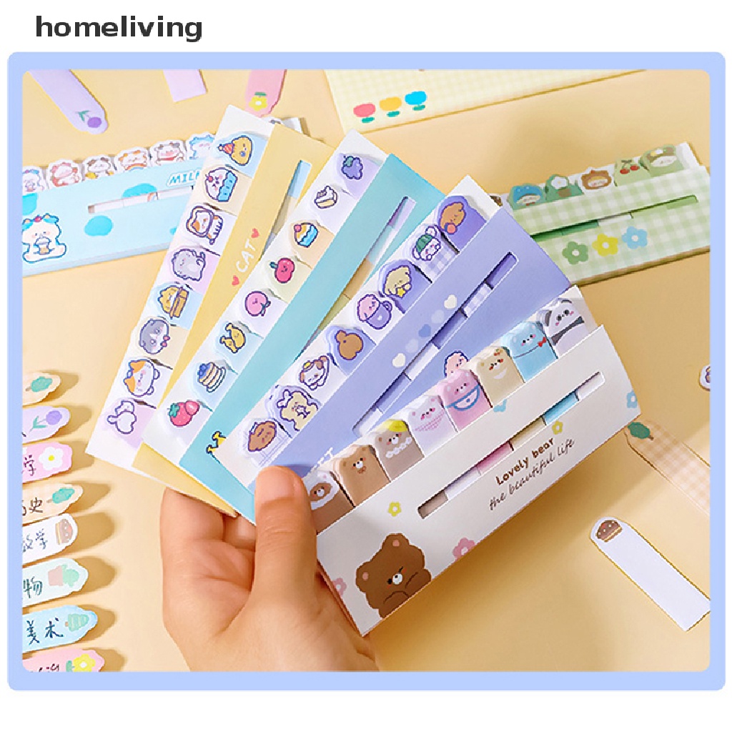 Bộ 120 Tờ Giấy Dán Đánh Dấu Trang Sách Hình Động Vật Dễ Thương