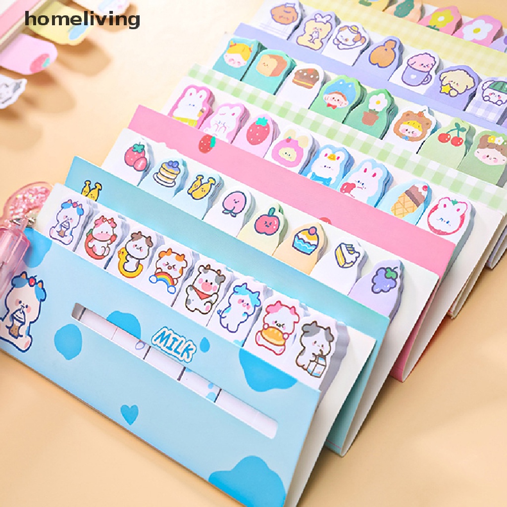 Bộ 120 Tờ Giấy Dán Đánh Dấu Trang Sách Hình Động Vật Dễ Thương