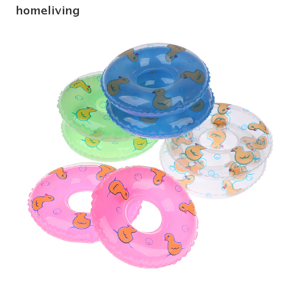 Set 2 Phao Bơi Tròn Hình Chú Vịt Dễ Thương Cho Nhà Búp Bê