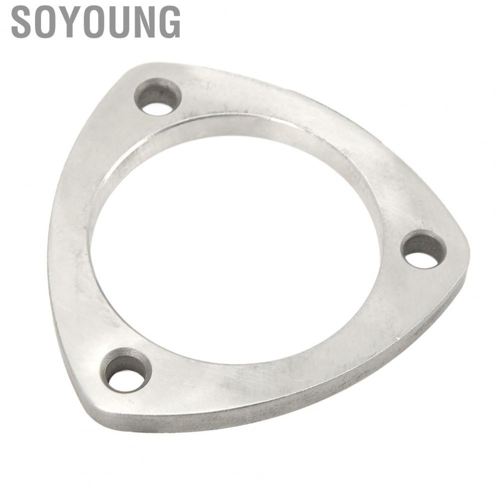 Soyoung 3 Bolt Exhaust Flange  Adapter Rustproof 3in Universal Steel Alloy for Header