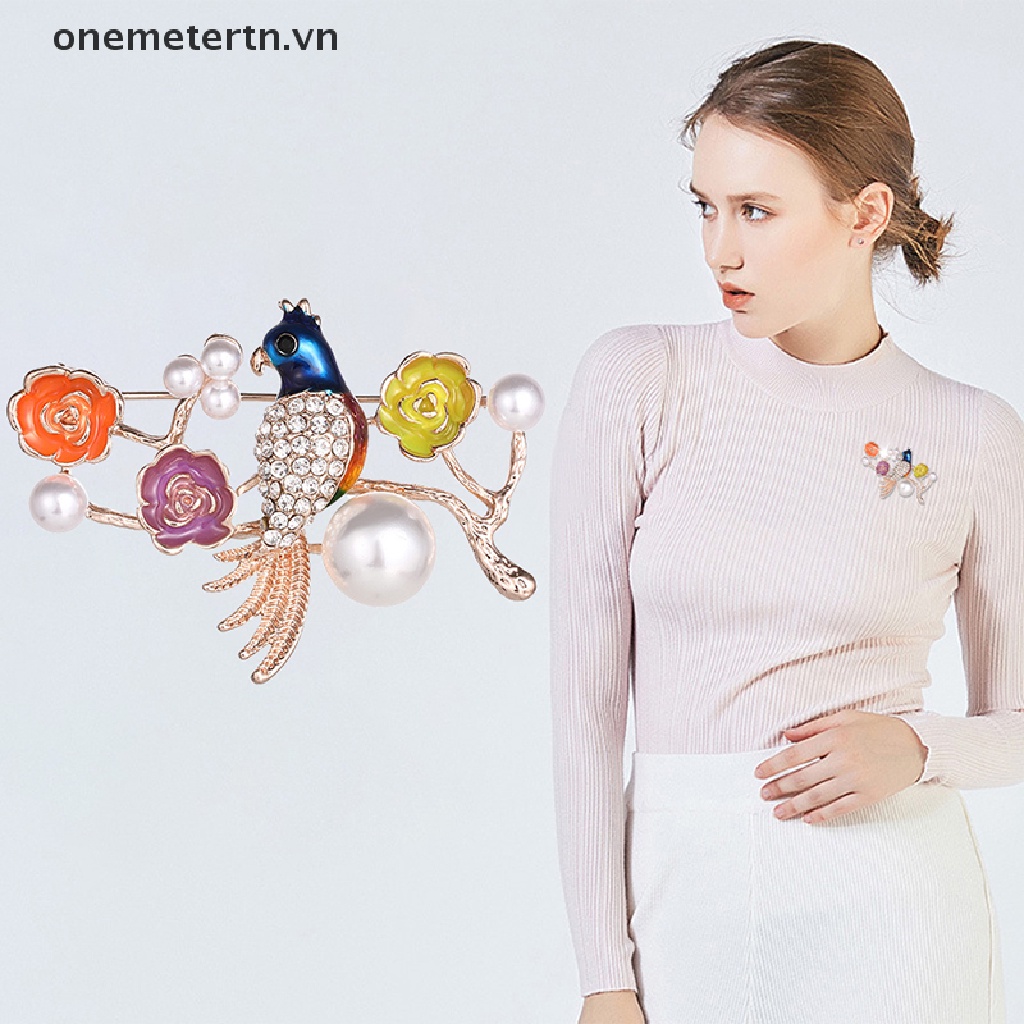 Ghim Cài Áo Đính Ngọc Trai Nhân Tạo Thời Trang Dành Cho Nữ