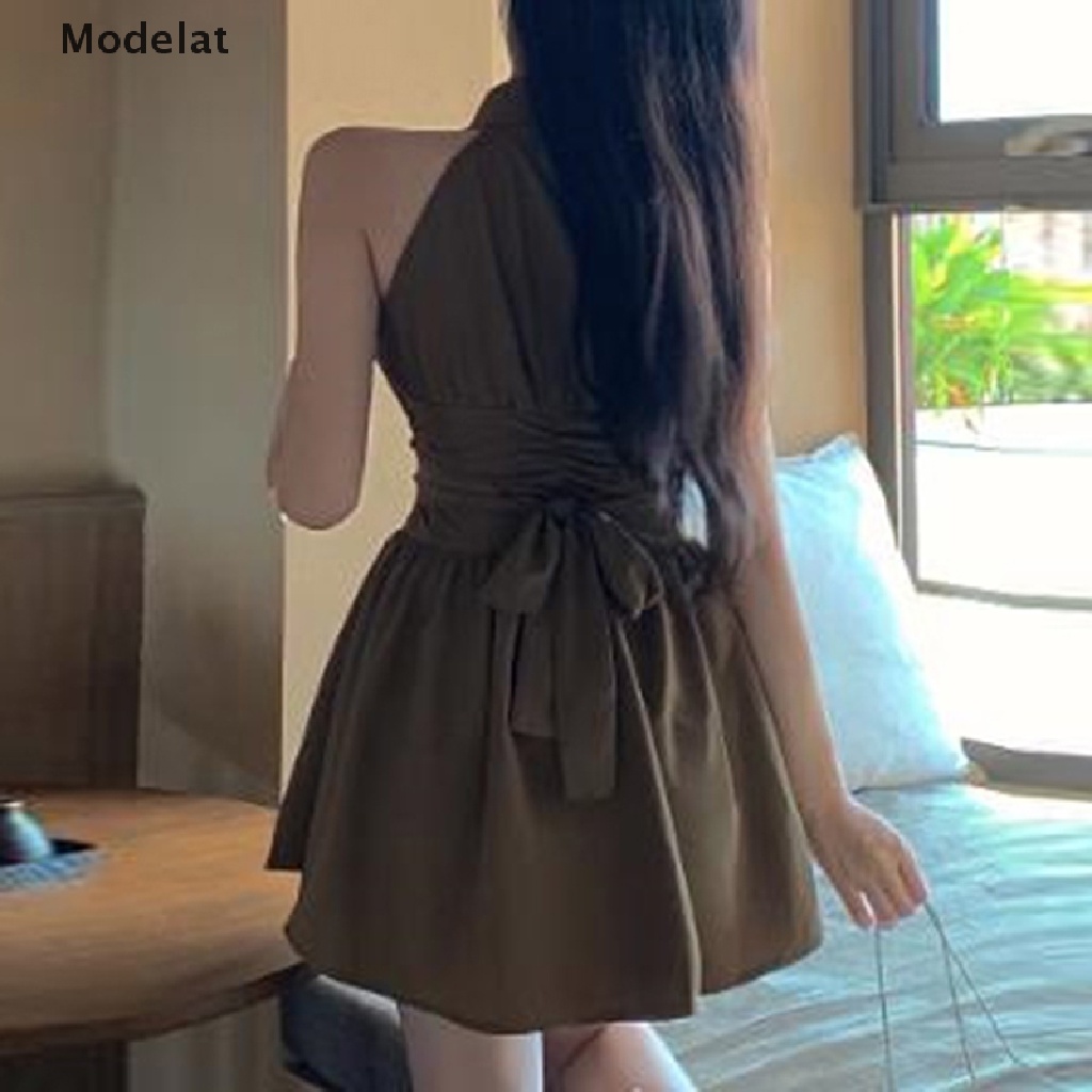 Mfc Đầm Ngắn Không Tay Màu Trơn Thời Trang Mùa Hè Quyến Rũ Cho Nữ