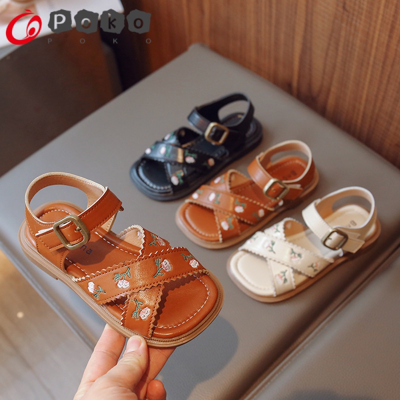 Giày Sandal Công Chúa Trung Hoa Thêu Hoa Phong Cách Mùa Hè Mới 2023 Cho Bé Gái