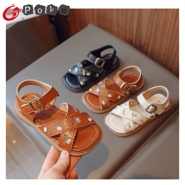 Giày Sandal Công Chúa Trung Hoa Thêu Hoa Phong Cách Mùa Hè Mới 2023 Cho Bé Gái