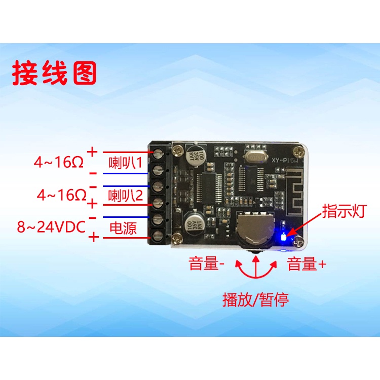 Bảng Mạch Khuếch Đại Âm Thanh Bluetooth 10W / 15W / 20W 12V / 24V Công Suất Cao XY-P15W