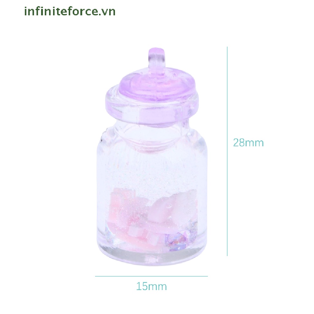 Set 10 Mặt Dây Chuyền Resin Phát Sáng DIY Hình Chai Nước Hoạt Hình Đáng Yêu