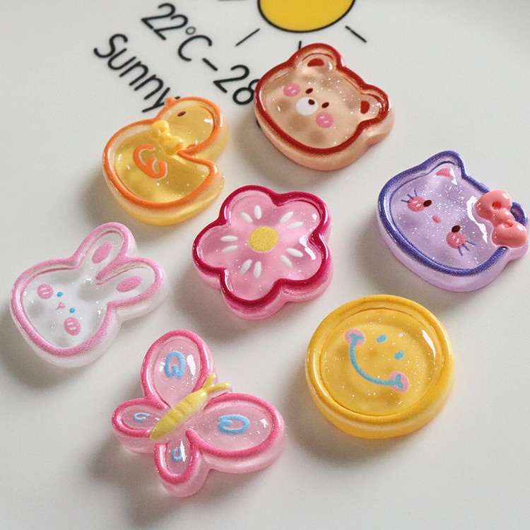 Ghim Cài Giày Hình Hoa Bướm Vịt Mèo Jibitz Croc Biểu Tượng Cảm Xúc Hoạt Hình Cho Nữ