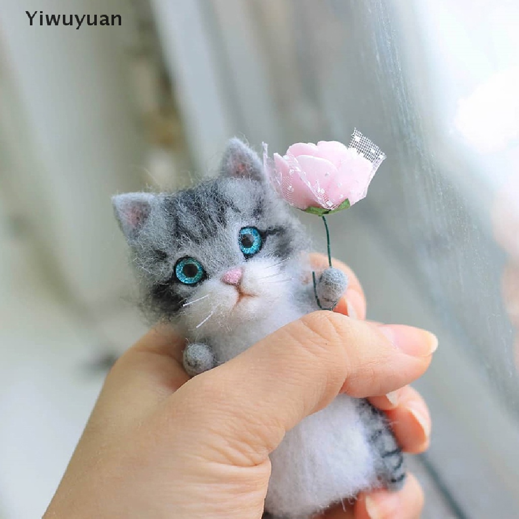 < Yiwuyuan > Đồ Chơi Mèo Nhồi Bông Bằng Vải Nỉ Thủ Công Dễ Thương Không Cần Hoàn Thiện
