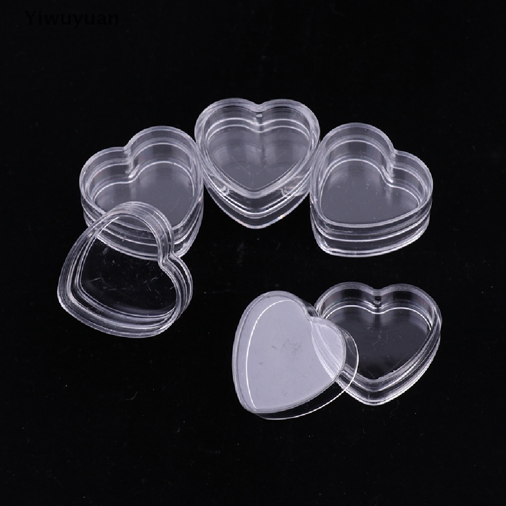 < Yiwuyuan > Set 10 Hũ Nhựa Rỗng Trong Suốt Đựng Kem Mini Hình Trái Tim