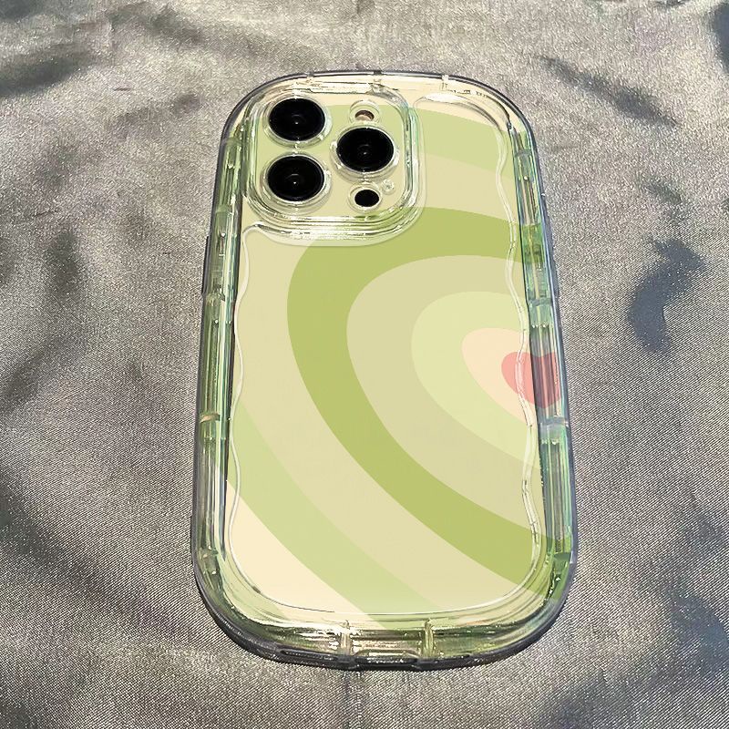 ✅Ốp Điện Thoại Mềm Trong Suốt Chống Sốc Hình Trái Tim / Xanh Lá / Hồng Cho Iphone148p 7 xs xr 11 12 promax13 Z4NT
