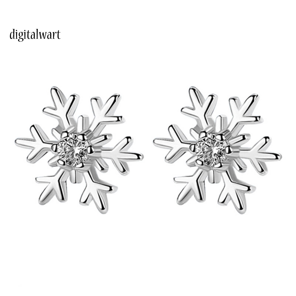 Kỹ Thuật Số| 1 Đôi Bông Tai Hình Hoa Tuyết Đính Đá Lấp Lánh Thanh Lịch Dành Cho Nữ