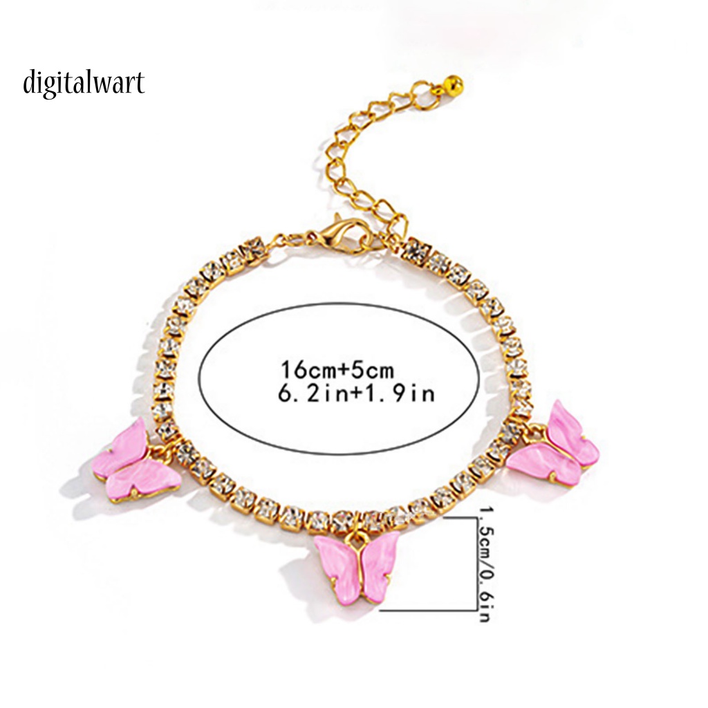 Kỹ Thuật Số| Vòng Tay Hình Bướm Đính Đá Lấp Lánh Đơn Giản Cho Nữ