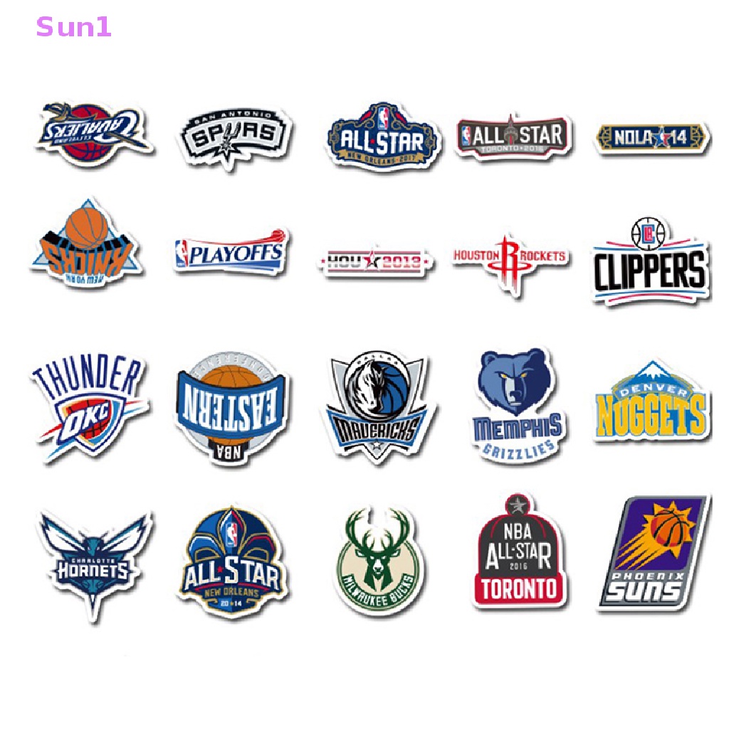 Set 50 Miếng Dán Trang Trí Hình Đội NBA Chống Nước