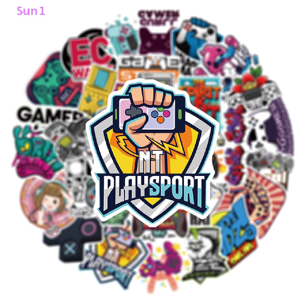 Set 50 Nhãn Dán Trang Trí Xe Hơi / Ván Trượt / Laptop / Điện Thoại Chống Nước Kiểu Vintage Vui Nhộn