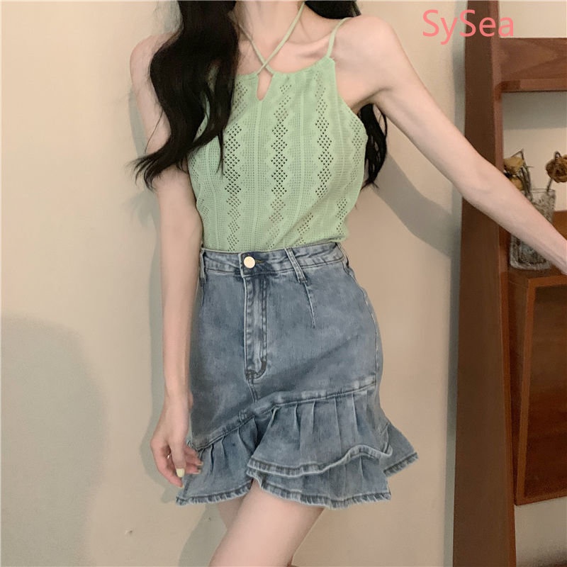 Áo Dệt Kim Không Tay Thời Trang Mùa Hè Quyến Rũ Cho Nữ