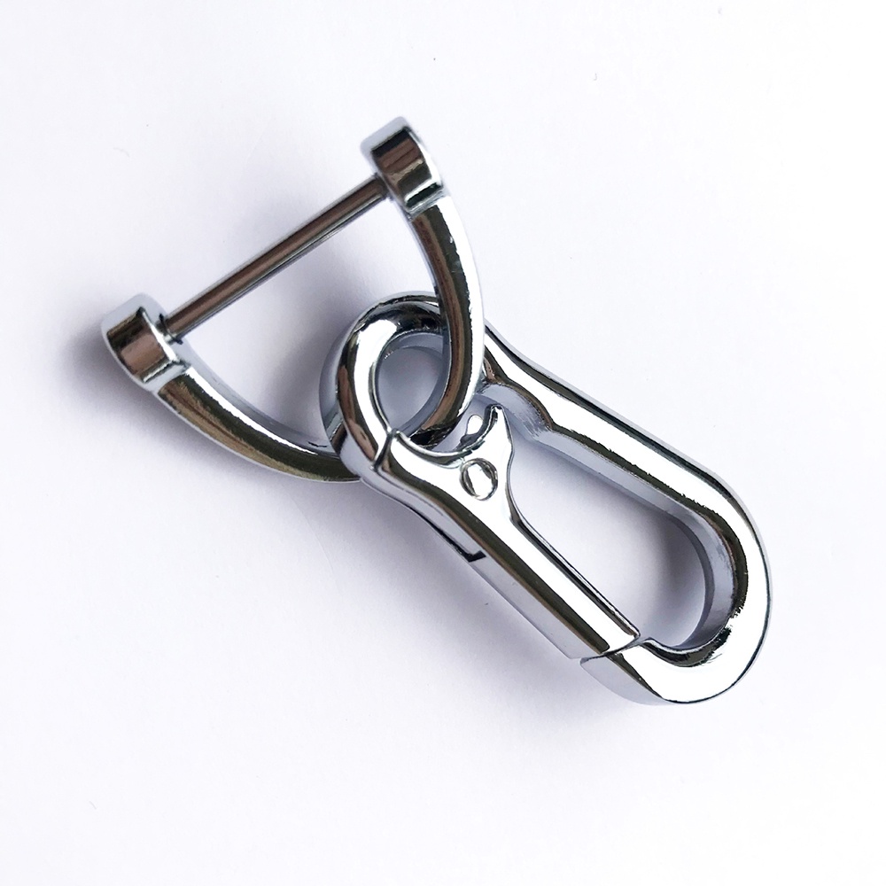 Móc Chìa Khóa Xe Hơi Hình Chữ D Xoay 360 Độ Bằng Kim Loại