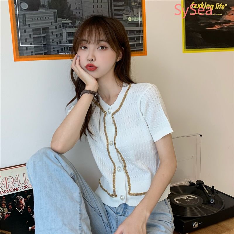 Áo Khoác Cardigan Dệt Kim Thanh Lịch Thời Trang Mùa Hè Cho Nữ