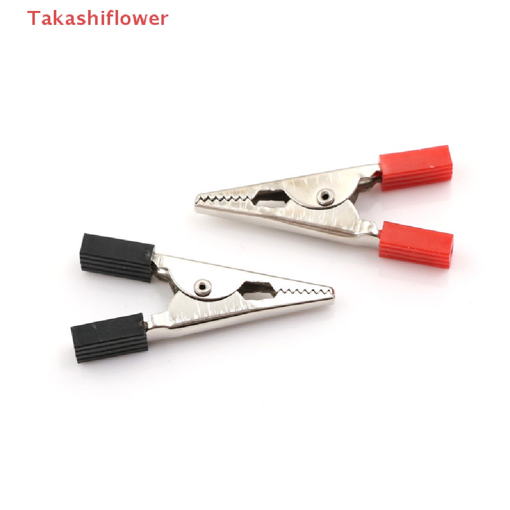 Set 5 Kẹp Cá Sấu Thử Điện 50mm Tay Cầm Nhựa Bền Kèm Ốc Vít