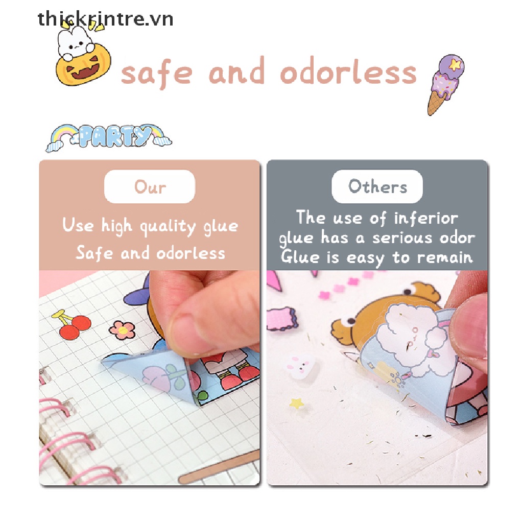 20 / 100 Miếng Dán Chống Thấm Nước Hình Thú Cưng Hoạt Hình Dễ Thương#Hộp Quà Thủ Công Họa Tiết Trái Tim 39 s DIY