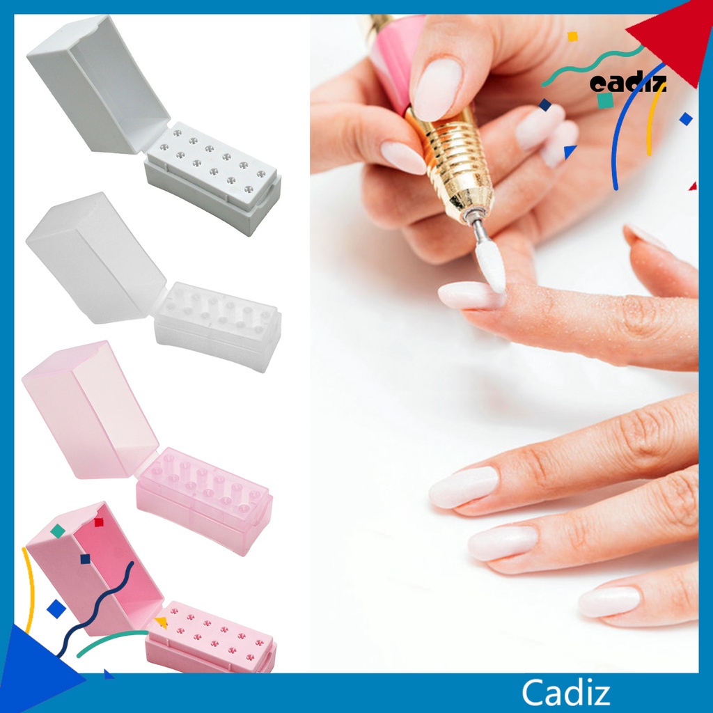 Hộp Đựng Đầu Mài Móng Tay 12 Lỗ Chống Bụi Chống Ẩm Tiện Dụng