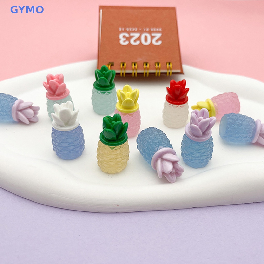 Bộ 2 Quả Dứa Dạ Quang Bằng Nhựa Resin Trang Trí Hoạt Hình