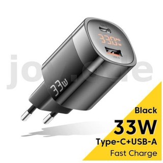 Cốc sạc nhanh 2 cổng usb pd essager jt-p18 33w 33w usb-a + type-c qc3.0 pd3.0 afc fcp pps